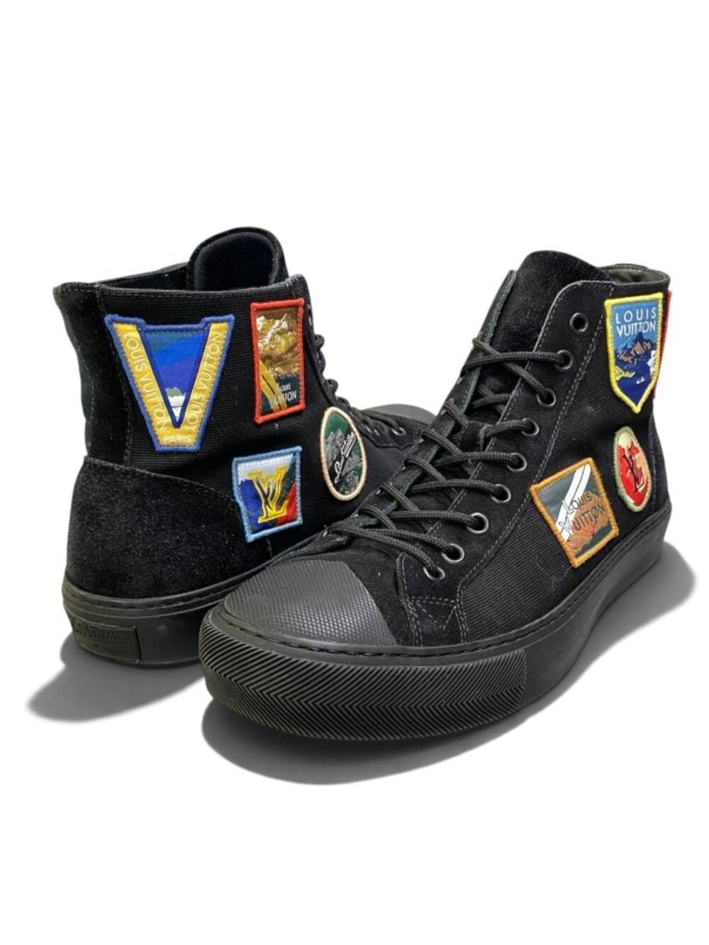 Louis Vuitton I2 Tattoo Line Alps Emblem High Top Sneakers Black 7